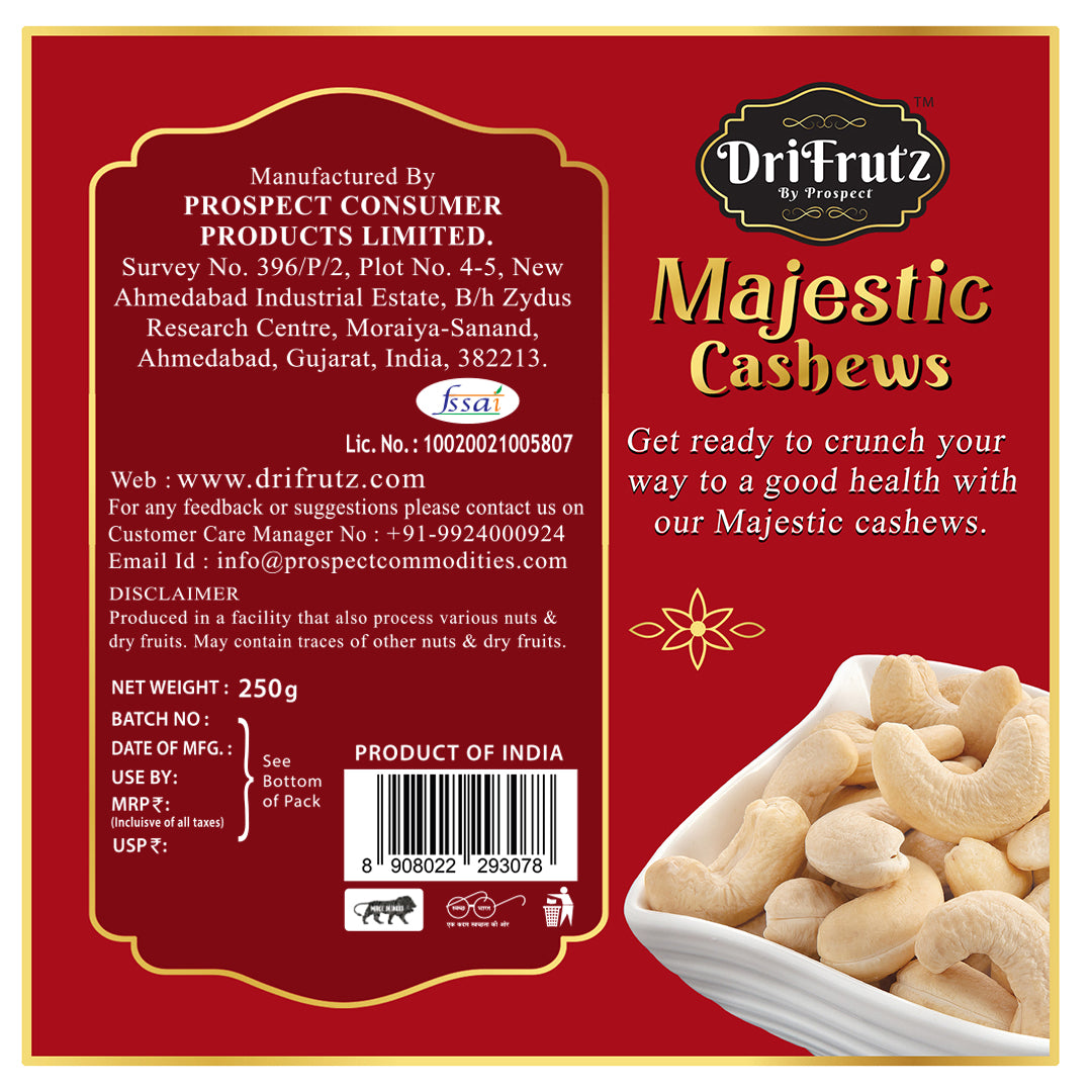 Majestic Cashews - 250 gm