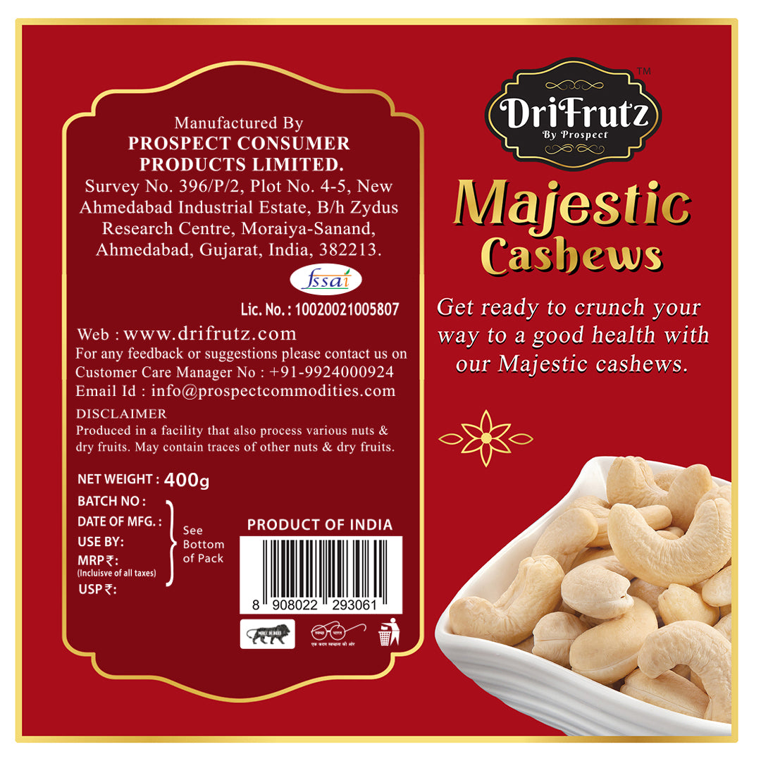Majestic Cashews - 400 gm