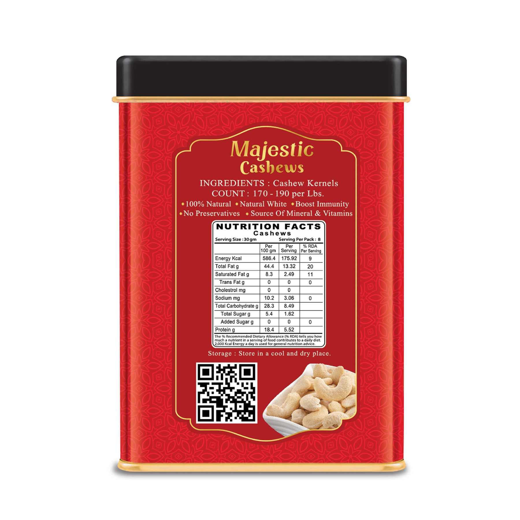 Majestic Cashews-250 gm - DriFrutz