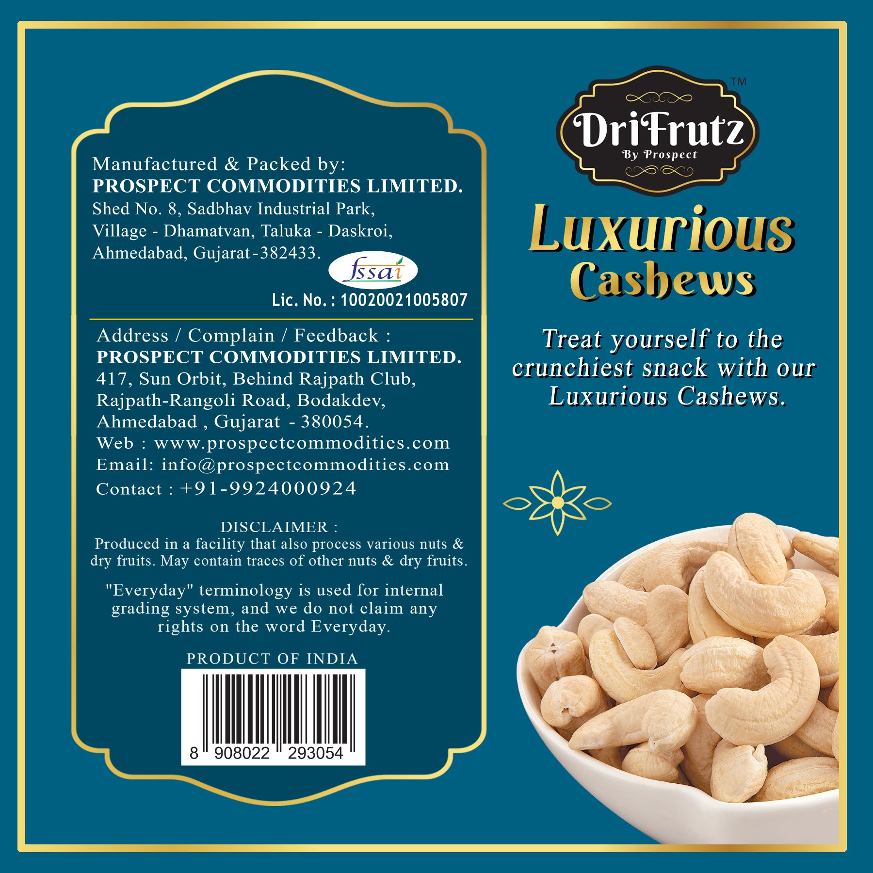 Luxurious Cashews-400 gm - DriFrutz