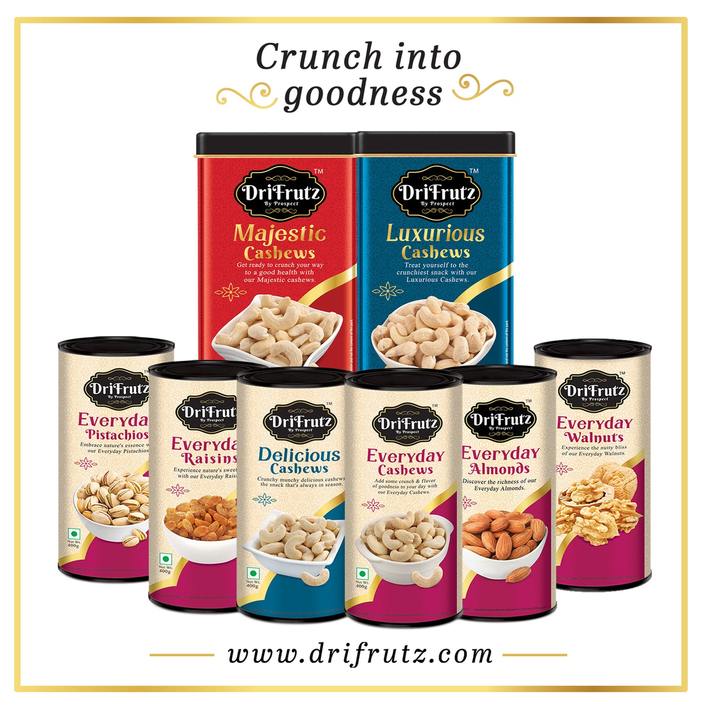 Majestic Cashews-250 gm - DriFrutz